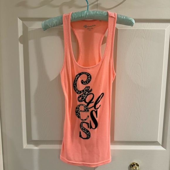 Guess Hot Coral Pink Tank Top - Picture 1 of 4